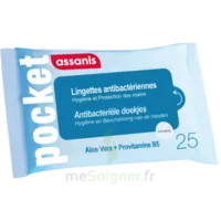 Assanis Pocket Lingette Antibactérienne Mains Paquet/25 à Saint-Cyprien